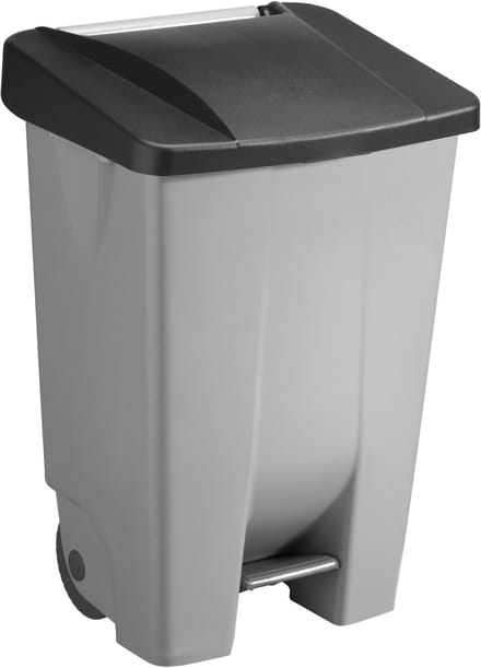 Sunware Afvalcontainer/rolemmer - pedaalemmer Basic - zwart - 80 liter - 19 x 41 x 75 cm - huis/tuin afval scheiden