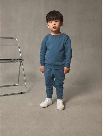 Next - Jongens - Set van effen sweatshirt en joggingbroek - Blauw