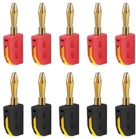 Banaanstekkers 4 mm - 10 Stuks Banaanconnectoren voor Luidsprekers en Versterkers