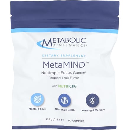 Metabolic Maintenance, MetaMIND™, Nootropic Focus Gummies with Nutricog®, Tropical Fruit, 90 Gummies