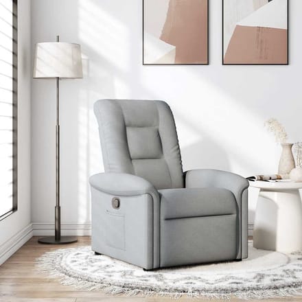 vidaXL - Fauteuil - verstelbaar - stof - lichtgrijs