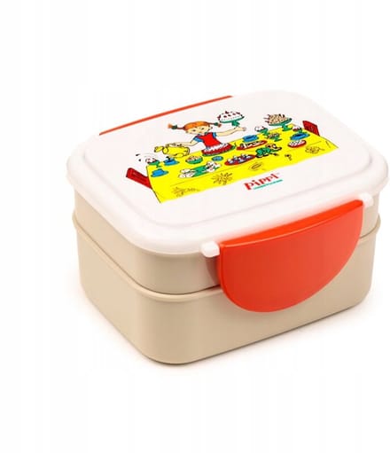 Pippi Pippi Lunchbox Dubbel met Bestek - BPA-vrij