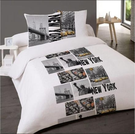 Dekbedovertrek Ny skyline- 200x200 cm + 2 kussenslopen 65x65 cm - 100% katoen
