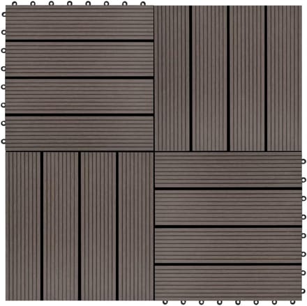 Terrastegels - Buiten vloer - Buitenruimte creëren - WPC composiet - 30 x 30 cm - Donkerbruin