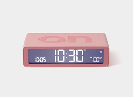 Lexon Flip Classic ON OFF omkeerbare oplaadbare Wekker - Roze