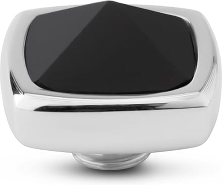 Melano Vivid Boxy CZ Steentje Zwart Zilver