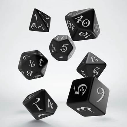 Q-Workshop Classic RPG zwart-wit dobbelstenen set (7)