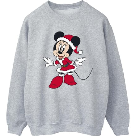 Disney Dames/Dames Minnie Mouse Kerst Sweatshirt (Sportgrijs)