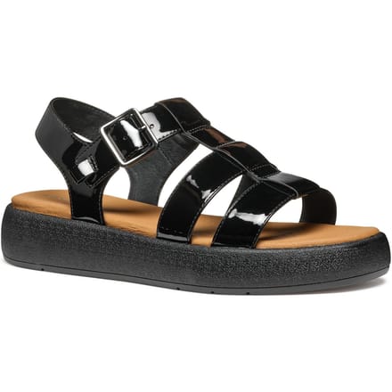 Geox D CAMALEI Synthetische Polyurethaan Dames Zwarte Sandalen