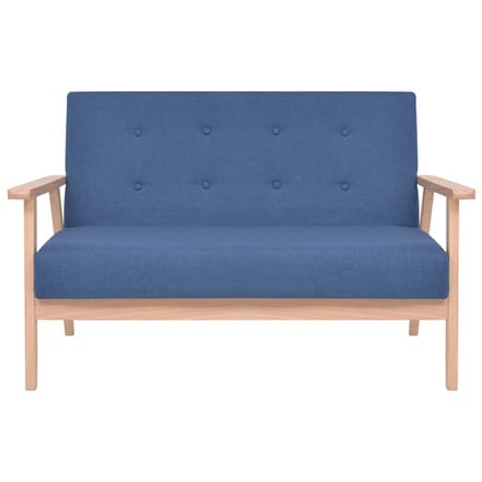 vidaXL - Bankstel - stof - blauw - 2-delig