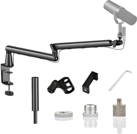 Verstelbare Microfoon Arm voor Bureau - Laag Profiel, Geschikt voor Diverse Microfoons - Zwart