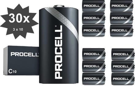 PROCELL  C/LR14 alkalinebatterij - 30 Stuks (3 pakjes a 10st) -