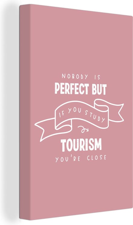 Canvas Schilderij Studie - Quotes - Toerisme - 20x30 cm - Wanddecoratie