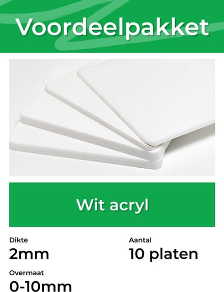 Voordeelpakket - Wit - per 10 platen - Dikte: 2mm
