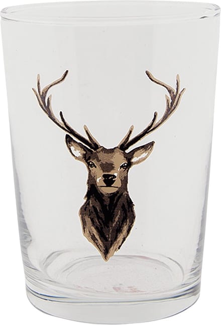 Clayre & Eef Waterglas 400 ml Bruin Glas Rendier