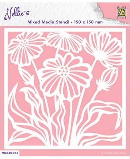 Nellie Snellen Stencil - A6 - Christmas Flowers-1