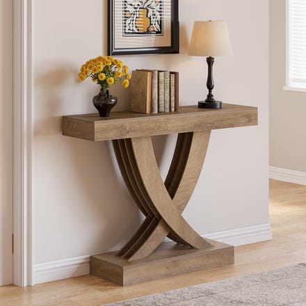 Tribesigns Consoletafel - Sidetable - Hout - Bruin - Industrieel - 110 x 30 x 85 cm - Console Tafel voor Hal, Woonkamer, Entree