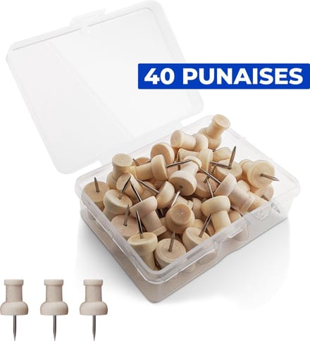 Punaises Voor Prikbord - 40 Stuks - Houten - Kantoor