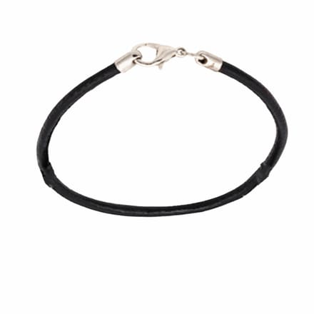 Enkelketting (basis) zwart leatherlook-23 cm- Charme Bijoux