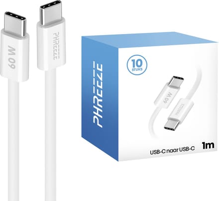 Voordeelpak usb C oplader kabels met super fast charging - 1 meter - 10 pack