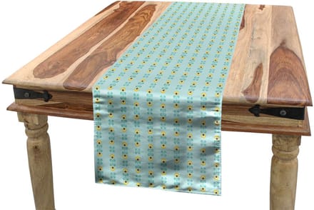 ABAKUHAUS tafelrunner – Scandinavisch – 40×180 cm – lichtblauw/geel