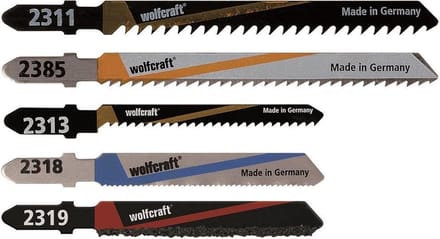 wolfcraft - Projectset decoupeerzaagbladen voor interieurbouw 5-delig, T-schacht - 2688000