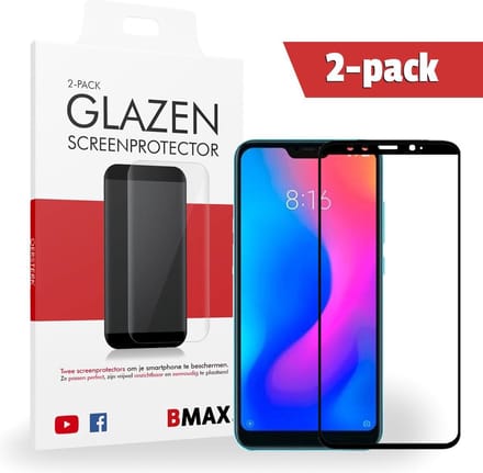 2-pack BMAX Xiaomi A2 Screenprotector Full Cover Glas / Dekt het volledige scherm! / Beschermglas / Tempered Glass / Glasplaatje