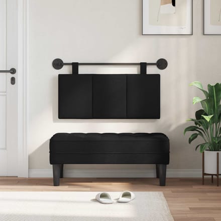 vidaXL - Hangend - hoofdbord - Zwart - Stof