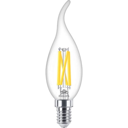 Philips MASTER LED E14 Gebogen-tip Kaars Filament Helder 3.4W 470lm - 922-927 Dim To Warm | Beste Kleurweergave - Dimbaar - Vervangt 40W