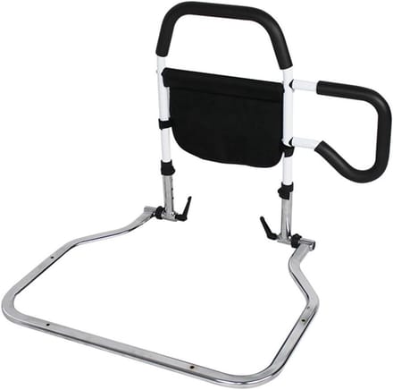 Bed Leuning - Hulp Beugel - Veilig Opstaan - Verstelbare Handgrepen - 66 x 55 cm - Zwart