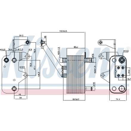 Olie radiator, automatische versnellingsbak NISSENS 90952