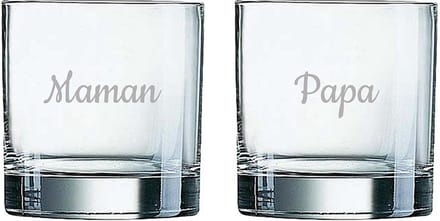 Whiskeyglas gegraveerd - 38cl - Maman & Papa