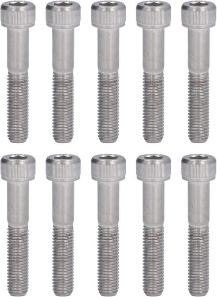 10x M10 Schroeven RVS A2-70 Binnenzeskant Schroefdraad DIN 912 Bouten
