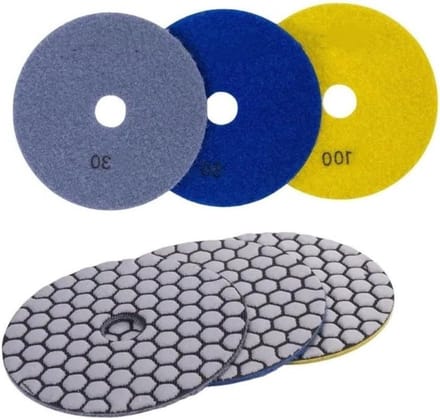 Polijstpads Set - Schuurschijven Hars - Steen Bewerken - Flexibele Harsconstructie - 3 Stuks 4 Inch - Zoals Afgebeeld