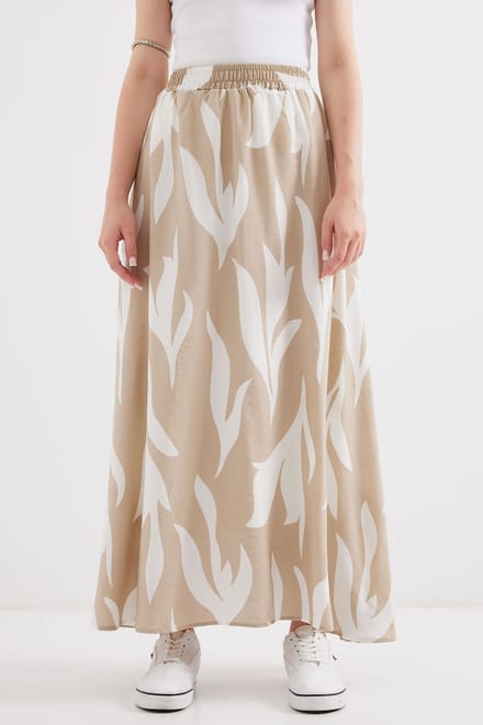 Gestreepte Maxi Rok met Elastische Taille