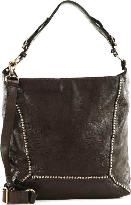 CAMPOMAGGI Leren Schoudertas Kura Shoulder Bag Moro Donkerbruin