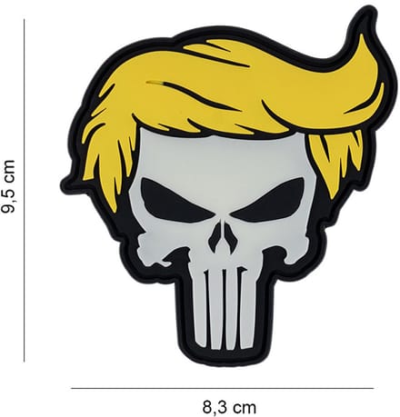 Embleem 3D PVC Punish skull yellow hair glow in dark#13061