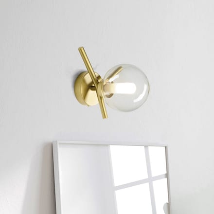 miloox by Sforzin Wandlamp Camely, goud geborsteld/helder, 1-lamp
