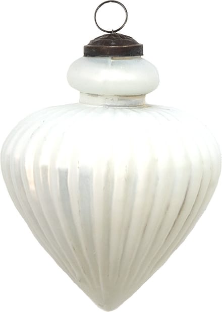 Clayre & Eef Kerstbal Overig Ø 10 cm Wit Glas Kerstballen