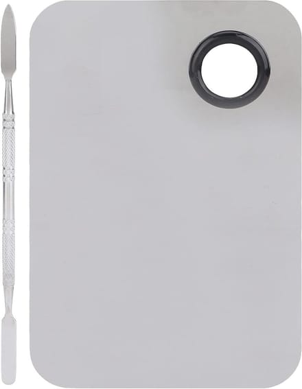 Mixing Palette voor Make-up met Spatel, Ideaal voor Foundation, Oogschaduw en Cosmetica, RVS Design