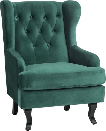 ALTA - Chesterfield fauteuil - Donkergroen - Fluweel