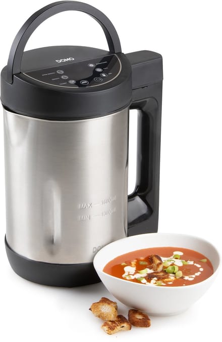 DOMO DO1144BL Soepmaker Domo - 1,6L - 6 Programma's - Blender - RVS - Inox/Zwart