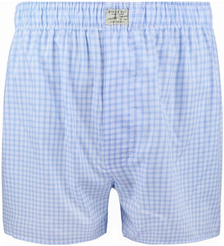 Steppin' Out Boxershort Ruit Blauw - Maat S - Heren - Boxershorts