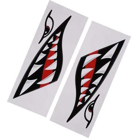 2 pièces Étanche Bricolage Drôle Dents de Requin Bouche Autocollant Décalcomanie Voiture Kayak Bateau Camion Décoration white