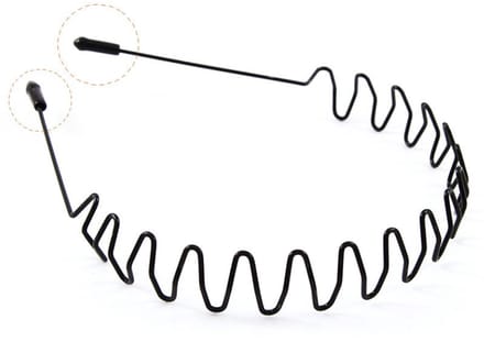 Jonyx - Diadeem - Haarband - Sporthaarband - Golvend effect - Wave - Metaal - Zwart