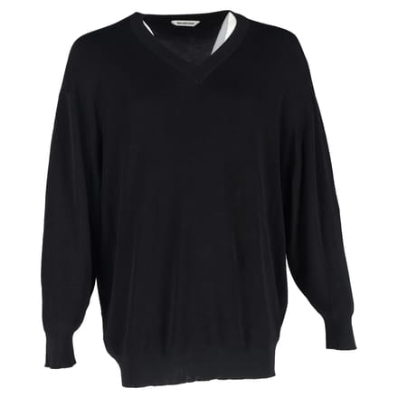 Balenciaga V-hals trui in zwarte viscose