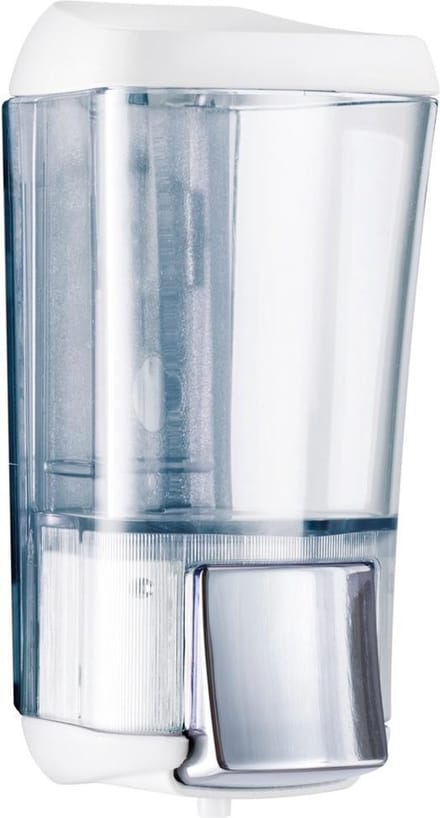 Marplast zeepdispenser A76424BL – Professionele kwaliteit – Wit met Transparant – 170 ml – Geschikt voor openbare ruimten