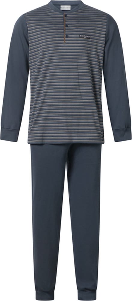 Gentlemen - aangeruwde heren pyjama 114268 - double jersey - knoophals - maat XL