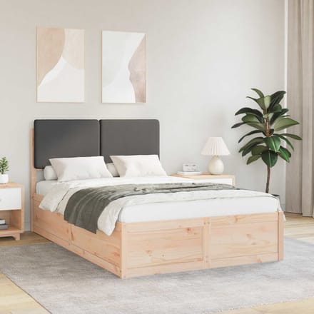 vidaXL - Bedframe - met - Gevoerde - Hoofdbord - Donkergrijs - 120 - x - 190 - cm