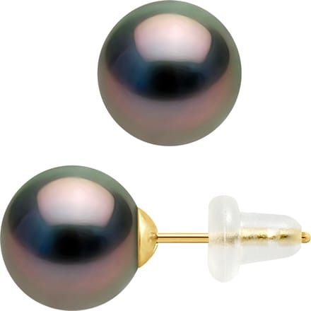 Stud Earrings Tahitian Parels Rond 89mm Yellow Gold
